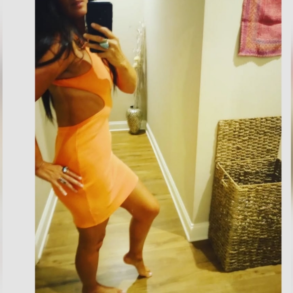 Orange Cut-Out Dress